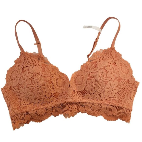 aerie Other - NWT Aerie Wireless Lace Bra Bralette Coral Orange Comfort Bra Women's 34C